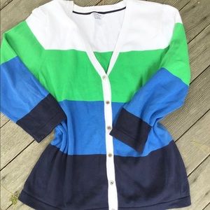 Nautica Striped cardigan size XL blue/green